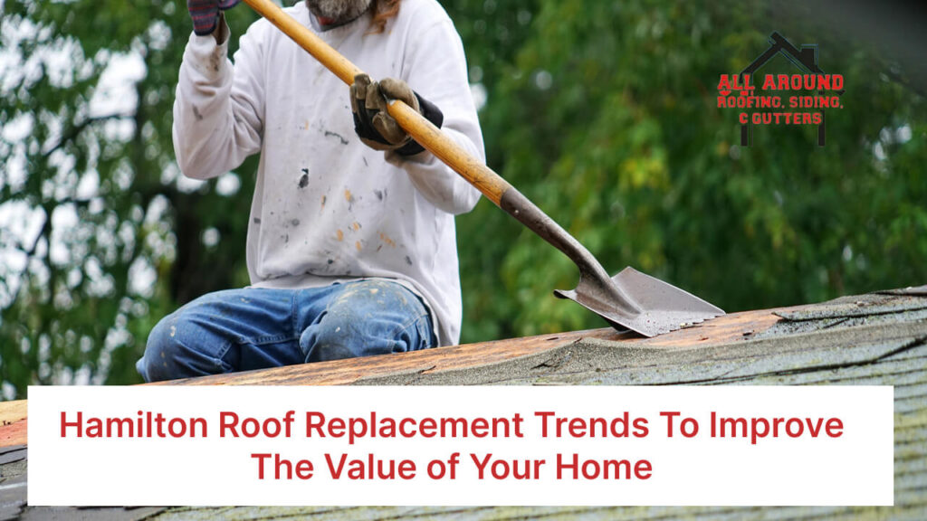 Worker using shovel on roof, focusing on home improvement and repair.