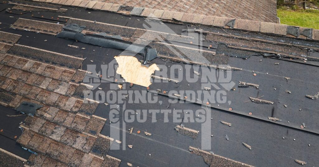 Wind Damage Loose or missing shingles