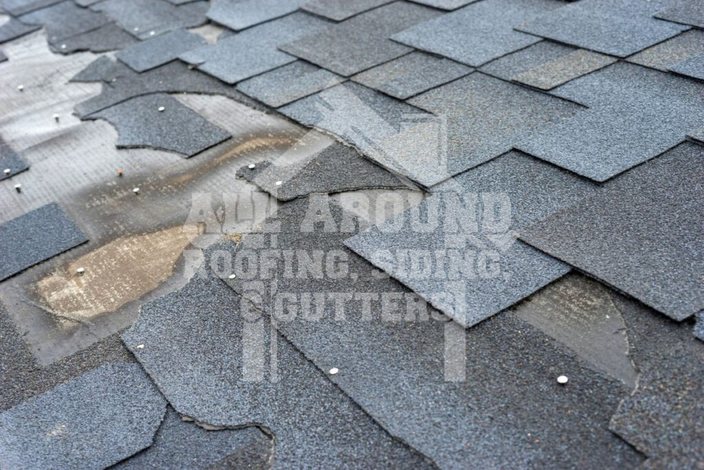 Hail Damage Roof Missing or cracked shingles