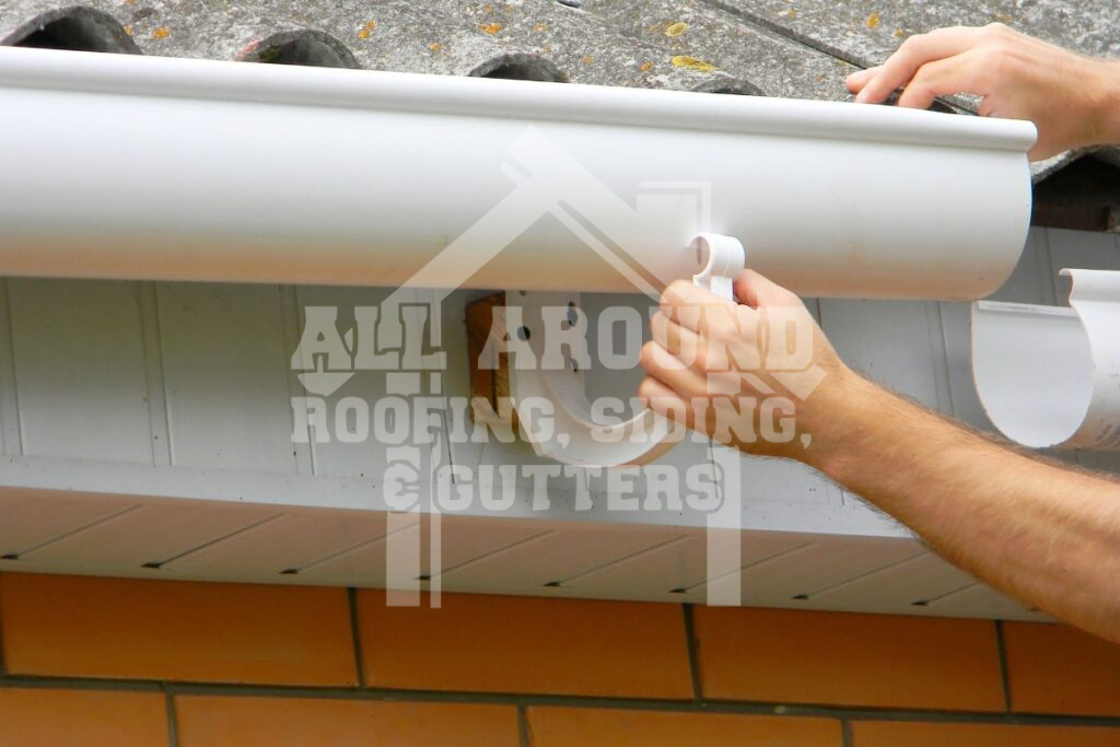 Garage Gutter Installation Half-round gutters